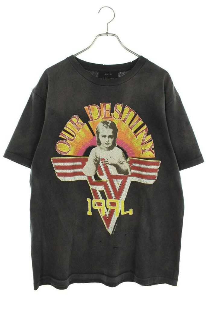 セントマイケル SAINT Mxxxxxx ヴィンテージ加工ブルーフェイスTシャツ