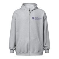 DIU Zip Hoodie (Gray and White) - Dallas International University