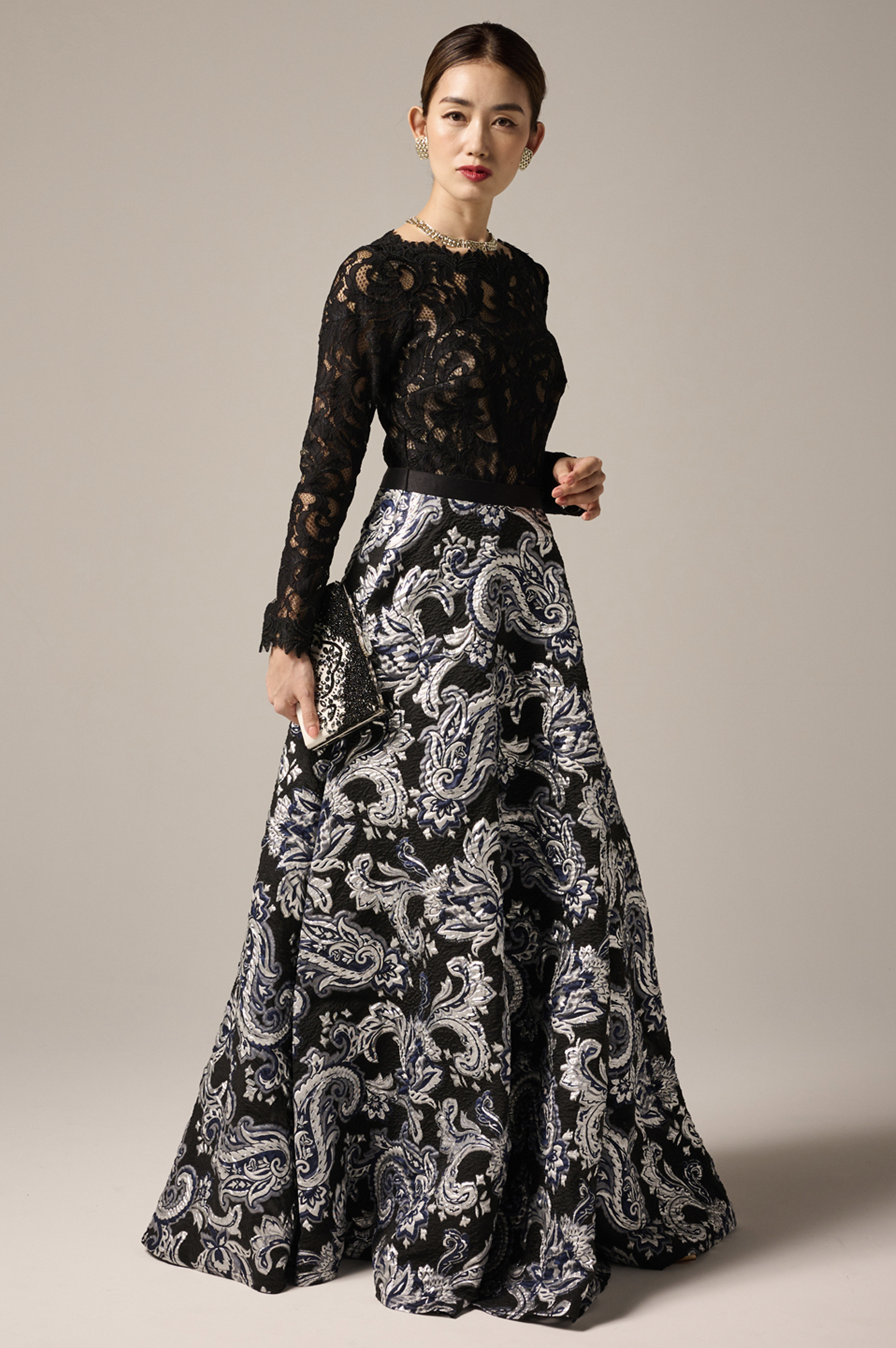 タダシジョージ レースワンピース 美品 ネイビー 美品TADASHI SHOJI 美