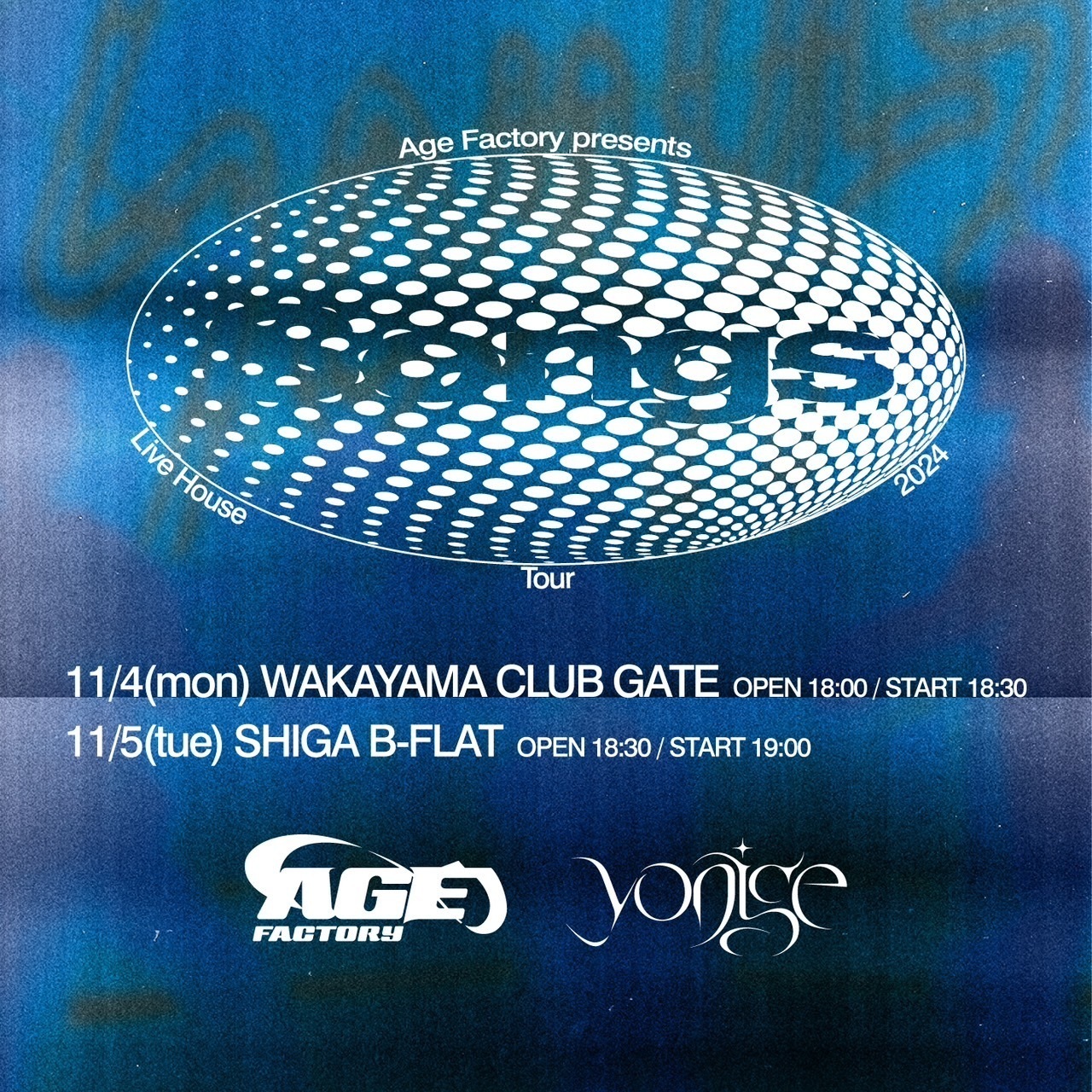 Age Factory pre.「Songs」Live House Tour2024 | yonige OFFICIAL