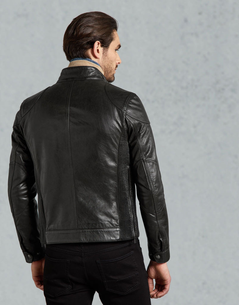 BELSTAFF GANGSTER 2.0 LEATHER JACKET In Black Hand-Waxed Leather
