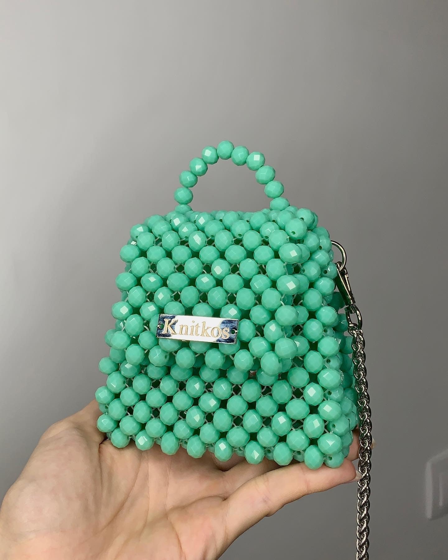 ハンドメイドクリスタルビーズバッグ：KNITKOSショルダーバッグ - Etsy