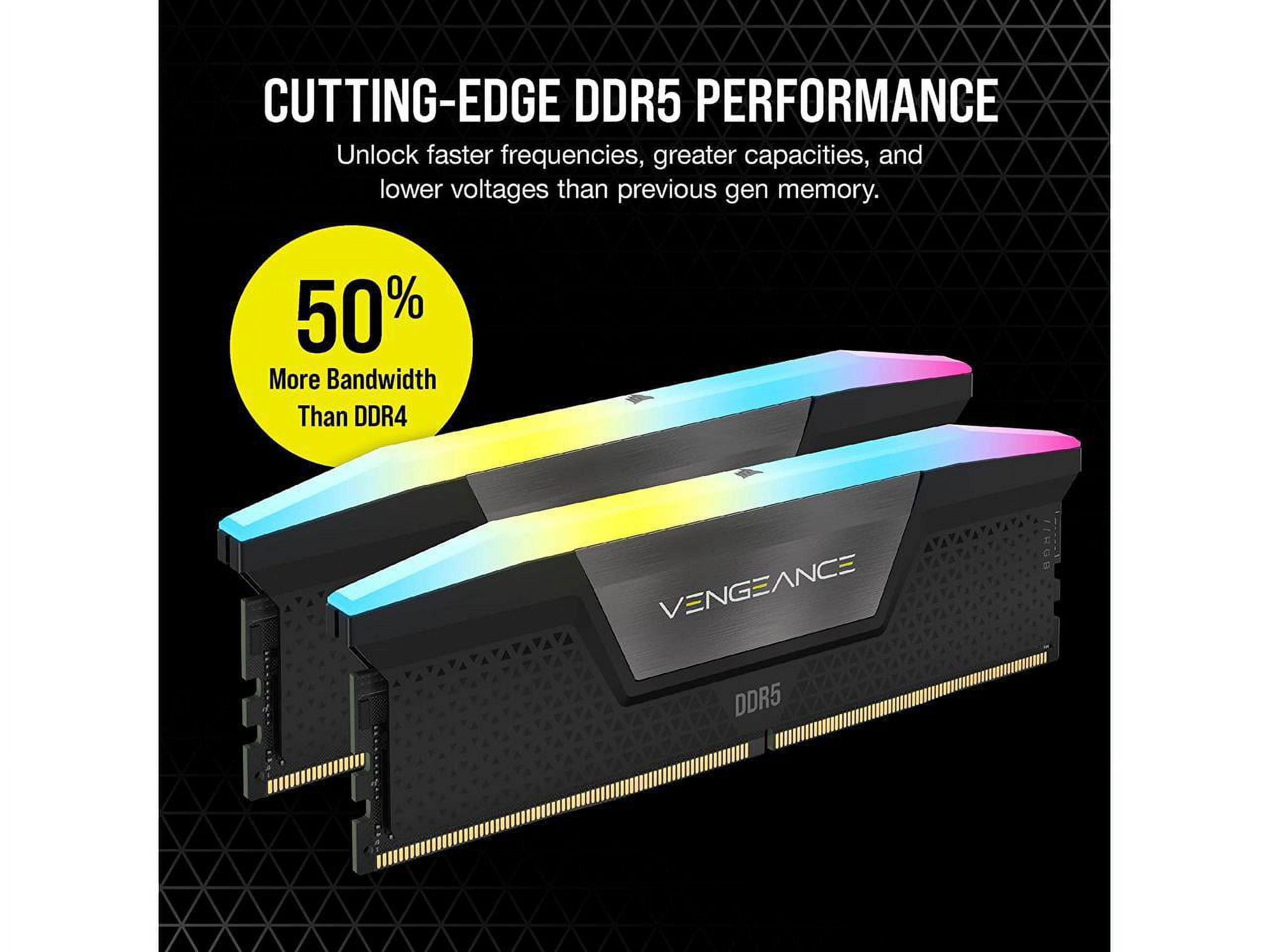CORSAIR Vengeance RGB 32GB (2 x 16GB) 288-Pin PC RAM DDR5 6200