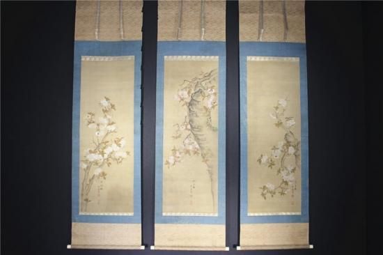 豊国木版画【徳濱田屋版桜花美人之図】新額装仕立（日本美術振興協会