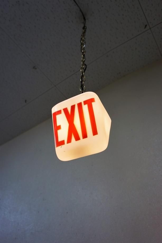 ヴィンテージ EXIT ガラスペンダントランプ - アンティーク
