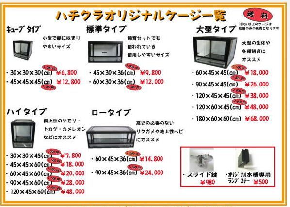 オリジナルケージ 入荷しました : 爬虫類倶楽部ファームブログ
