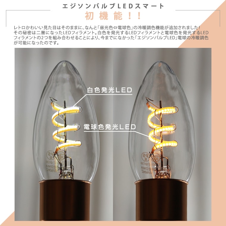 エジソンバルブLEDスマートDUO E17ミニGLOBEクリア(Wi-Fi電球