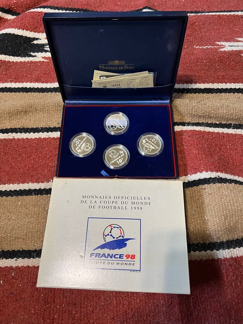 1998年ワールドカップフランス大会 公式記念 銀貨4種セット 1998年 フランス銀貨 ワールドカップ記念銀貨 silver900 プルーフ FIFA