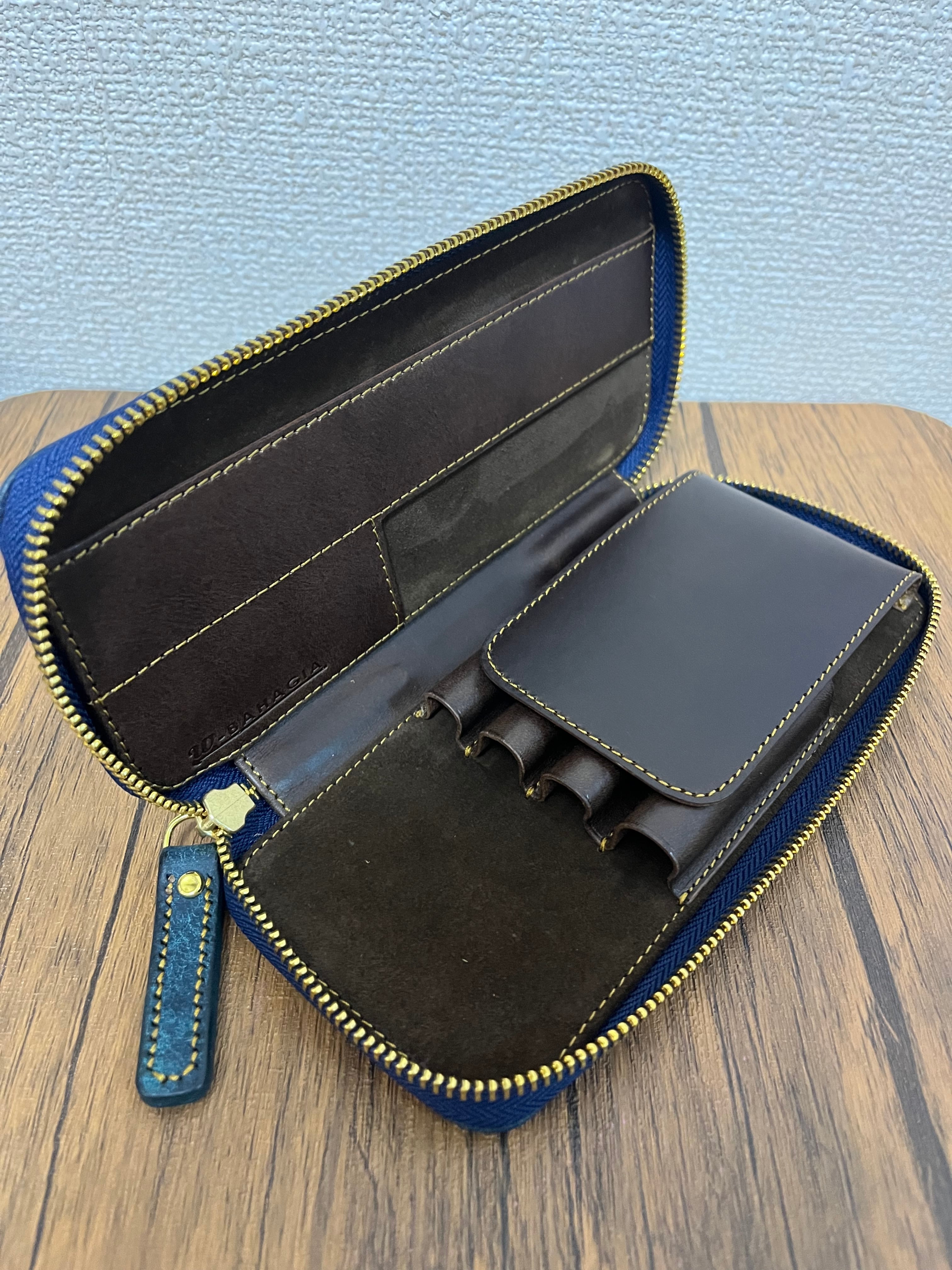 バハギア ペンケース ラウンドジップ型 プエブロ ブルー | Bahagia & Craft