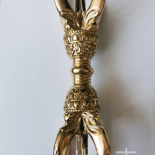 唐密法具 法器 宋式五鈷杵 金剛杵 真鍮製 23cm